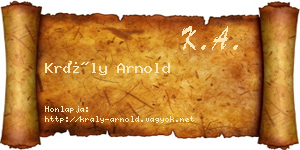 Krály Arnold névjegykártya