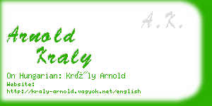 arnold kraly business card